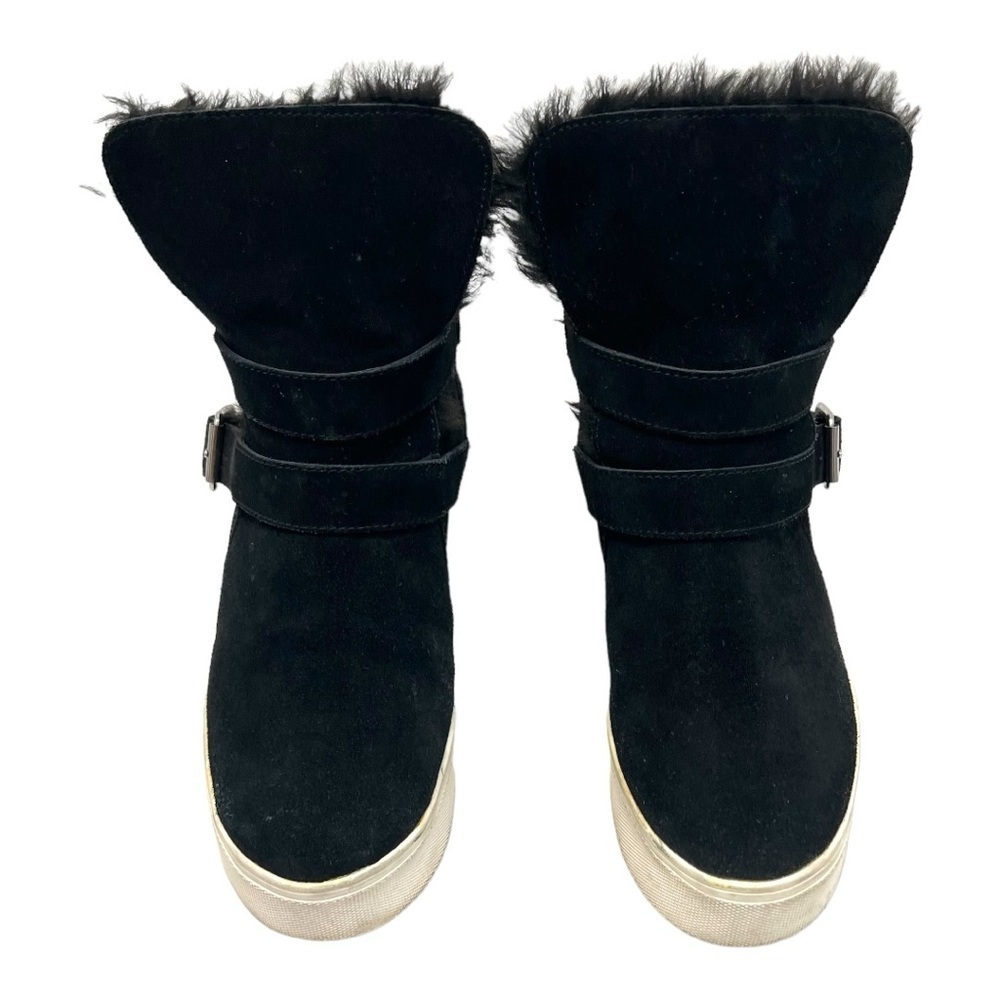 J Slides Wells Black Suede Faux Fur Lined Waterproof Cold Weather Boots Womens 8 - Picture 3 of 13
